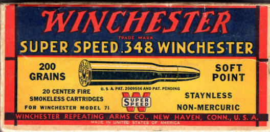 Winchester .348 Winchester ammo box