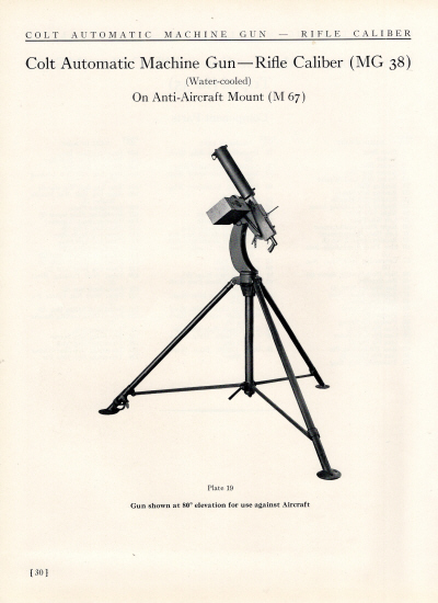 1939 Colt automatic machine guns handbook MG 38 water cooled machine gun on tripod