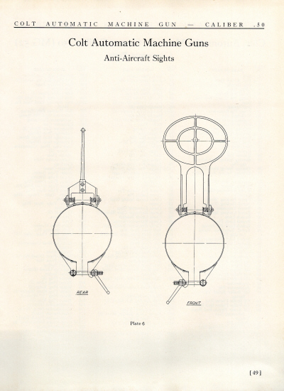 1939 Colt automatic machine guns handbook MG 52 gun siights