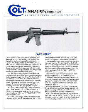 Colt M16A2 Rifle model 715/719 fact sheet