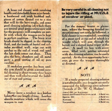 1922 Special Instructions brochure included with the M1908 instructions-3