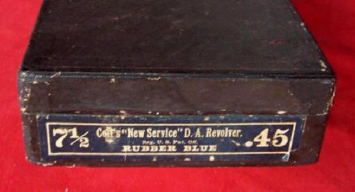 Colt New Service box label for .45 cal, 7.5 in. barrel