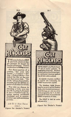 1915 Colt's cuts for dealers hand book prepared ads