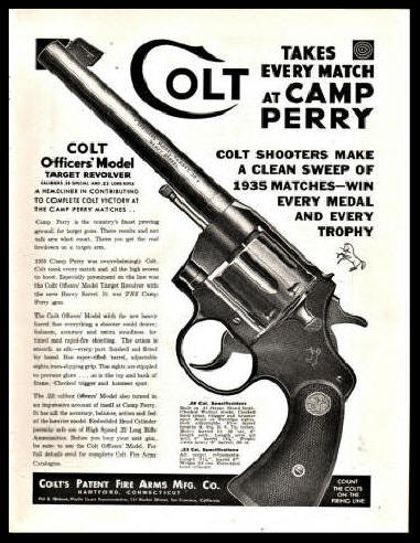 1940s Colt ads promoting Camp Perry target shooting success 