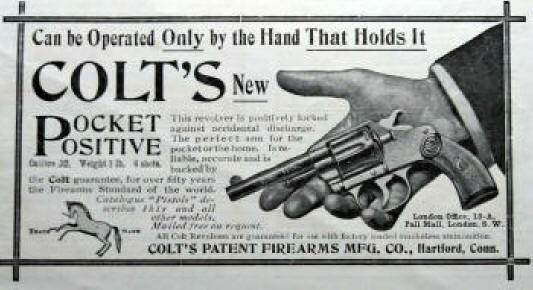 1920s Colt ad for New pocket positive revolver