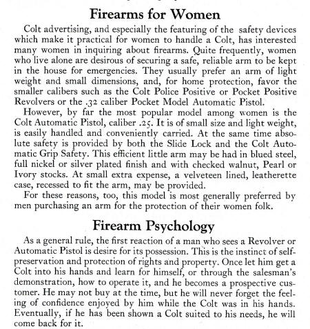 1926 Colt Sales Manual: Firearms for Women and Psychology