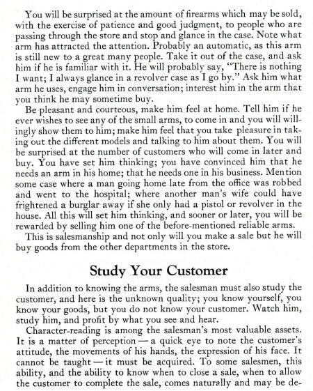 1926 Colt Fire Arms Sales Manual:  Study your customer