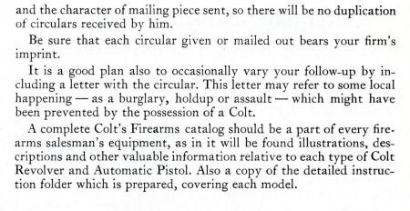 1926 Colt Fire Arms Sales Manual cont'd