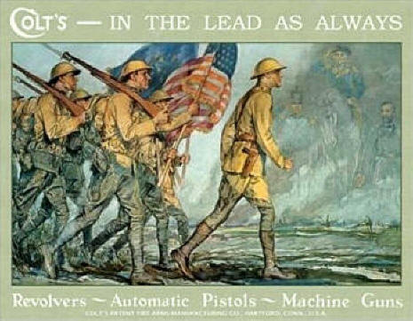 Colt ad for machine guns, pistols, and revolvers
