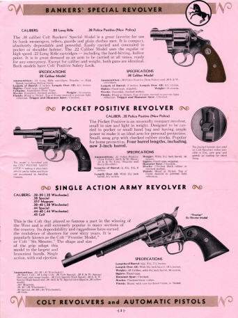Colt Revolvers and Automatic Pistols Illustrated Price List Oct. 1941 page 4