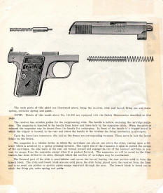 Colt M1908 .25 automatic pistol instructions page 3
