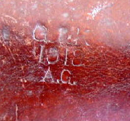 'G. K.' (Graton & Knight Manufacturing Co.) stamp on back side of holster