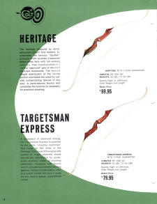 Colt 1964 archery catalog Targetsman express bow