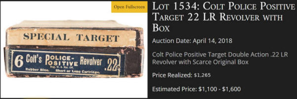 Colt 1920s Police  Positive 22 LR target label