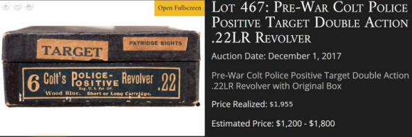 Colt 1930 Police Positive target 22 LR box and label.