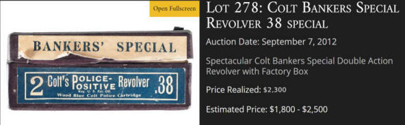Colt Bankers's Special box label for 2 in barrrel police positive