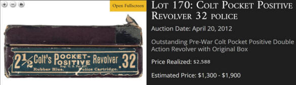 Colt Pocket positive .32, 2 1/2 in. barrel box label