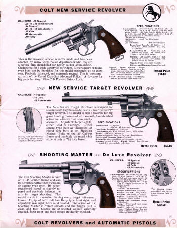 Colt Revolvers and Automatic Pistols Catalog Jan. 1934 page 5