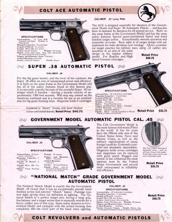 Colt Revolvers and Automatic Pistols Catalog Jan. 1934 page 7