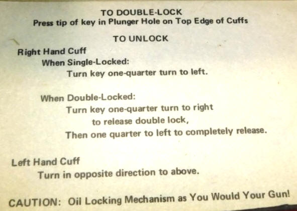 Colt handcuff instructions