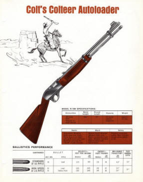 1968 Colt's Colteer autoloader rifle data sheet