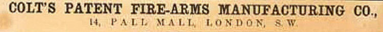 Colt patent fire arms at 14 pall mall, london