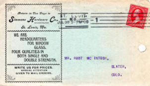 Envelope sent to Robert Mc Intosh, Slater, Colorado