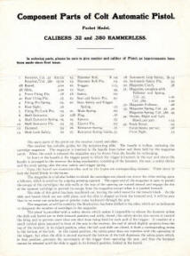 Colt M1908, .32 & .380 Hammerless Automatic Pistol instructions, page 3