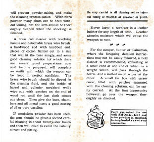 1912 Colt special instructions inside pamphlet