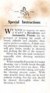 1929 version of Colt Special instructions