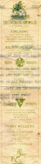colt watermark ad on back of Colt Patent Fire Arms letterheadm M128