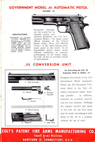 1947 Colt catalog, first version page 2