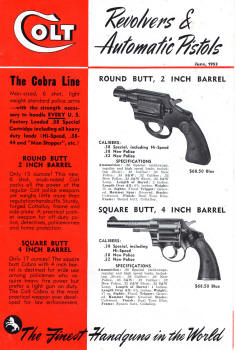 1953 Colt Revolvers and Automatic pistols small arms division
