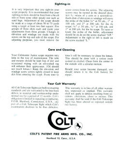 Colt 1956 Coltmaster junior scope directions back