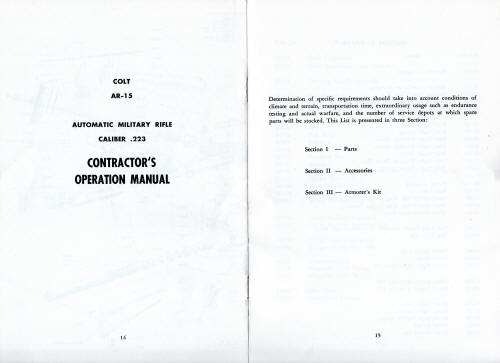 1959 Colt automatic military rifle manual page 14 - 15
