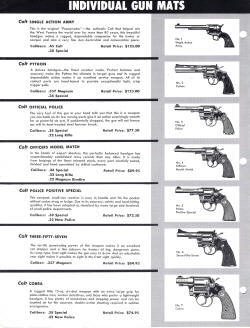 Colt 1960 dealer promotional material revolvers available