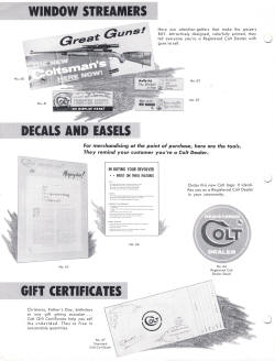 Colt 1960 dealer promotional material dealer mailers