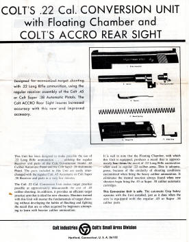 1967 Colt .22 conversion unit