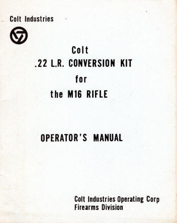 1972 Colt M16 .22 conversion kit manual