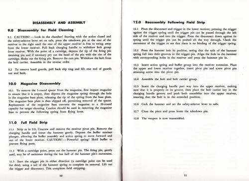 1972 Colt AR-15 instruction manua pagel 10 - 11