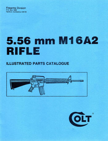 1980s Colt 5.56 mm M16A2 rifle parts list