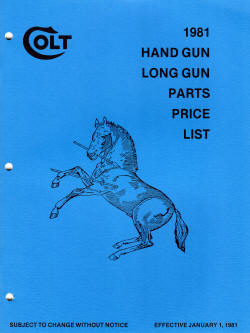  Colt 1981 parts list