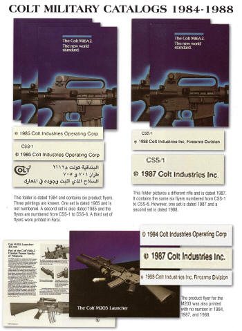 Colt military catalogs 1984-1988 Colt's M16A2 brochure