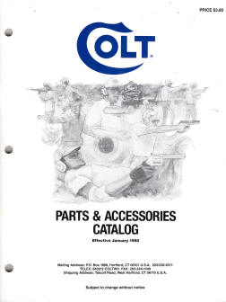 Colt 1990 parts and accessories catalog cover