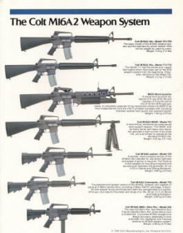 1991 Colt M16As2 accesssories and specs catalog rifles