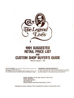 1992 suggested retail price list and custom shop buyer's guide