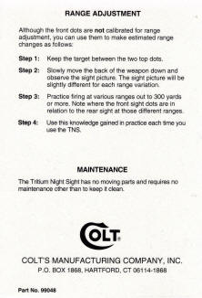 1992 Colt Tritium night sight guide page 4