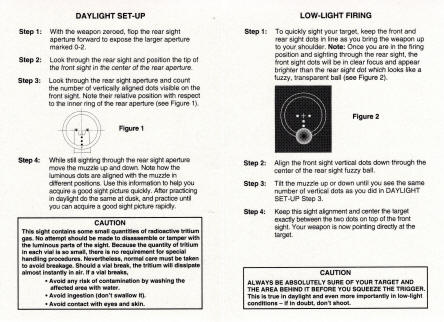 1992 Colt Tritium night sight guide page 2-3