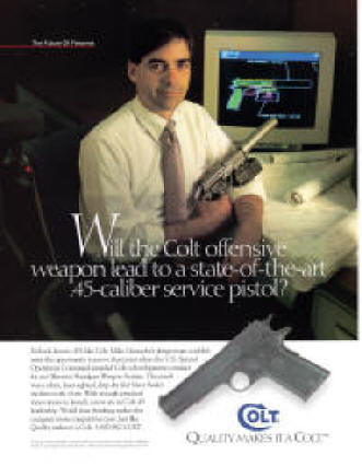 1993 Colt ad featuring Colt offensive weapon system for navy