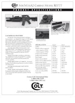 1996 M4/M16A2 carbine spec sheet back